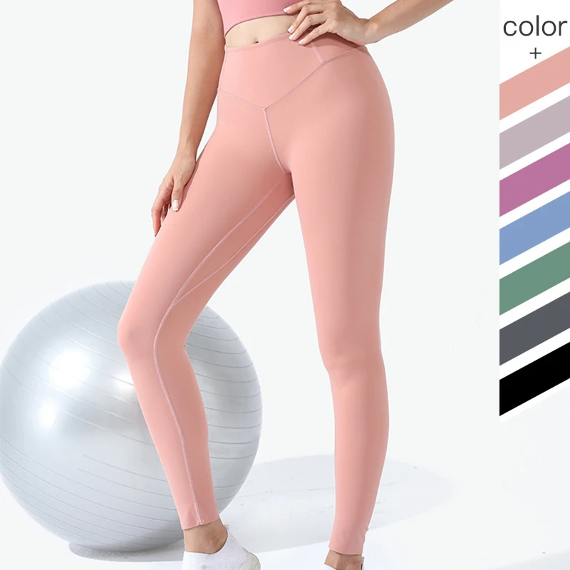 

New Naked-Feel V-Shaped High Waist Yoga Tights Leggings Fitness Pants For Women Anti-Sweat Workout Leggings Gym Sports Clothing