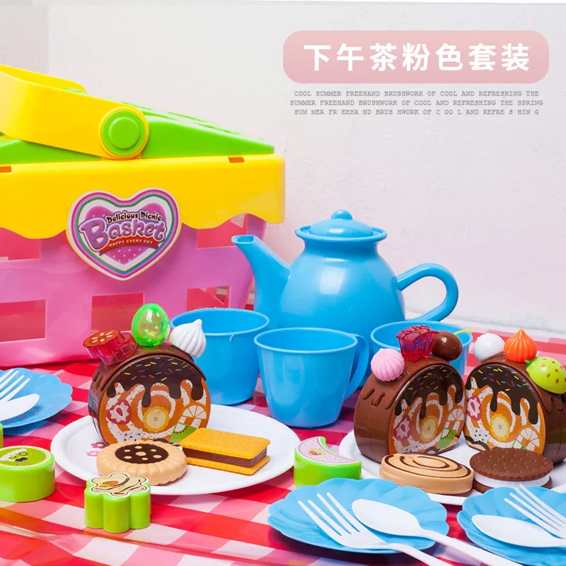 Миниатюрные кухонные наборы для нарезки корзины для пикника многоразовые для игрушечной кухни ролевые игрушки классическая образовательная игрушка для детей