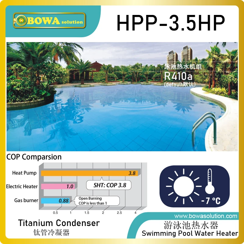 3.5hp Air Source Heat Pump Water Heater Is Designed For Swimming Pool