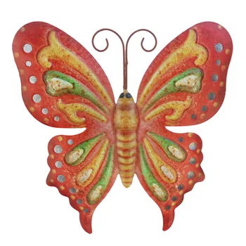 

Gift Art Mini Butterfly Ornament Handmade Fence With Hooks Bedroom Crafts Yard Home Decor Iron Wall Hanging Outdoor Garden