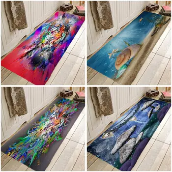 

Weltexhome Cartoon Lion Mat Psychedelic Area Rug Hallway Carpets Rugs Carpets Doormat For Kitchen Bathroom Anti-Slip