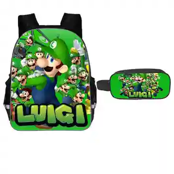 

Mario Bros Sonic The Hedgehog Cartoon Kids Backpack School Bags for Boys Girls Mochila Infantil Pencil Bag Sets