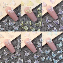 

30Pcs Color Aurora Butterfly Nail Art Decorations AB Colorful 3D Flying Butterflies Nail Equipment DIY UV Manicure Accessories