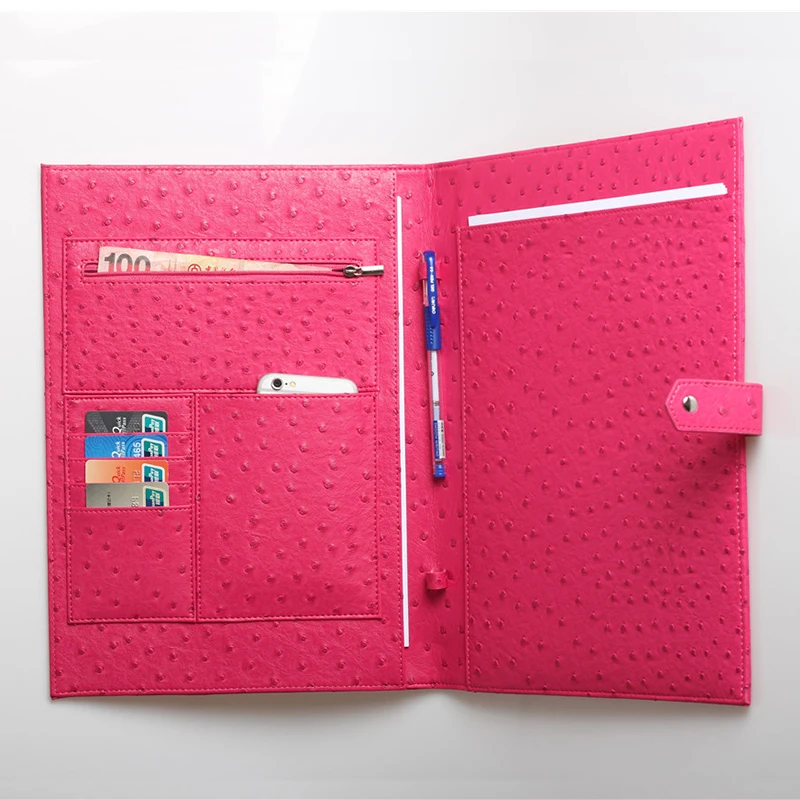 Alirattan,, модная деловая сумка с рисунком страуса питона, высококачественный портфель, папка для книг, портфель, чехол, складная сумка - Цвет: Ostrich Lame Red