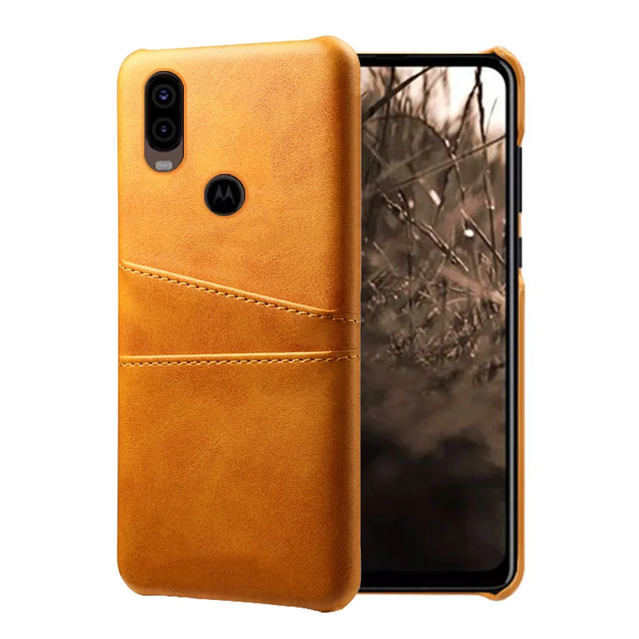 Роскошный кожаный держатель для карт, чехлы для телефонов Motorola MOTO C Plus, E3 power, E4 Play, G4, G5, G5S, G6, G7 power, чехол для телефона - Цвет: Оранжевый
