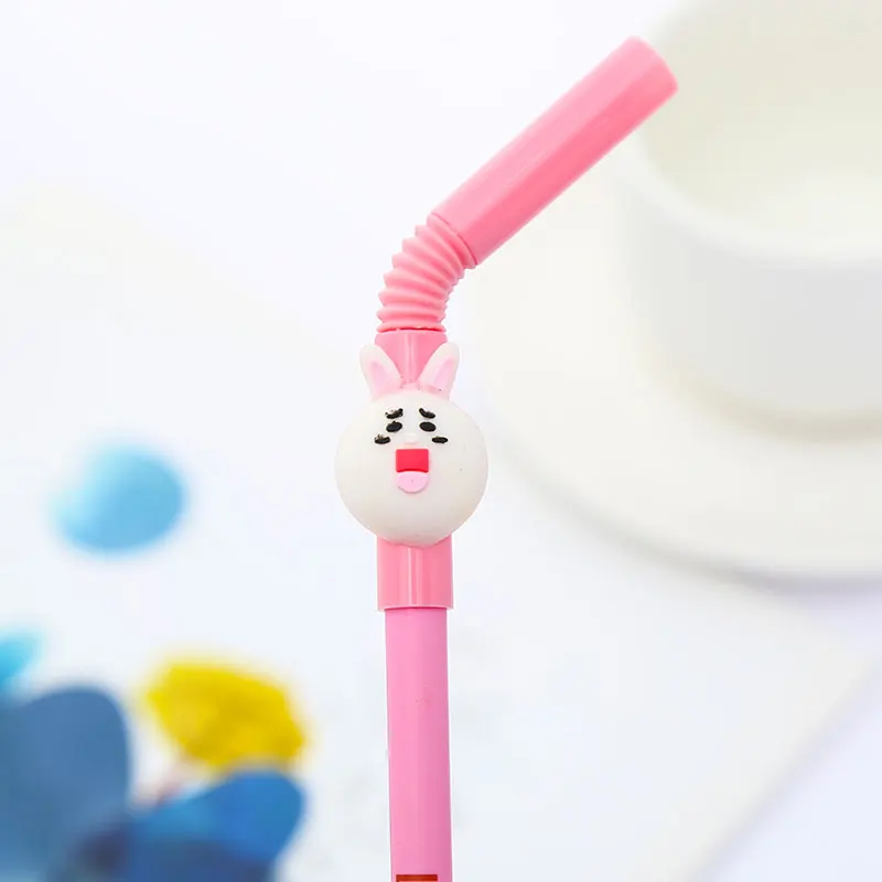 rabbit 1pc Креативная гелевая ручка с котом и кроликом из мультфильма для письма, канцелярские принадлежности для магазина, Kawaii, школьные, офисные, стационарные, 0,5 мм - Цвет: rabbit 1pc