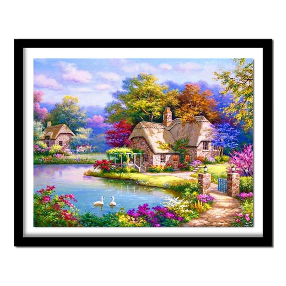 Pond Manor DIY 5D алмазная вышивка пейзаж полный набор бусин рукоделие узоры из страз 3D