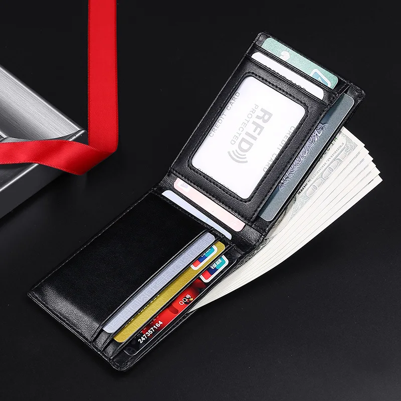 GENODERN RFID Blocking Men Mini Leather Ultra Fashion Dollar Slim Male Purse
