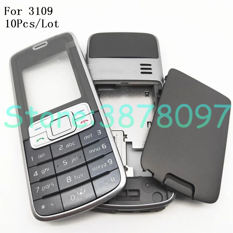10 шт./лот для Nokia 3109 3109C Корпус Передняя Лицевая панель + задняя крышка/крышка