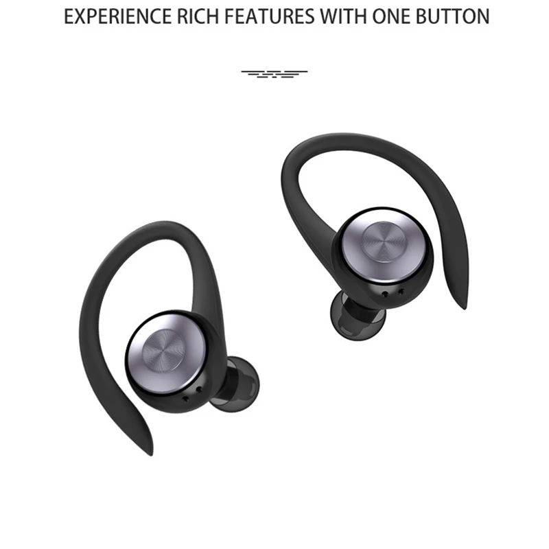 Спортивные наушники Bluetooth V5.0, беспроводные наушники, наушники для бега, ушные крючки, беспроводные наушники, IPX4, водонепроницаемые с микрофоном