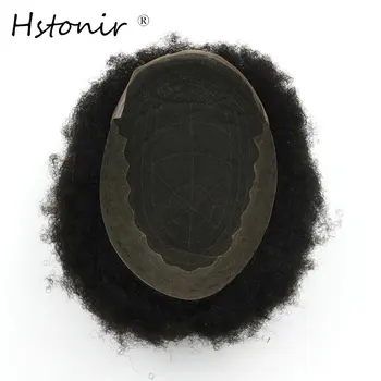 

Hstonir Afro Hairpieces Hair Lace Men Lace Front Blend Pu Indian Remy Hair Top Piece Wig Toupee System H021