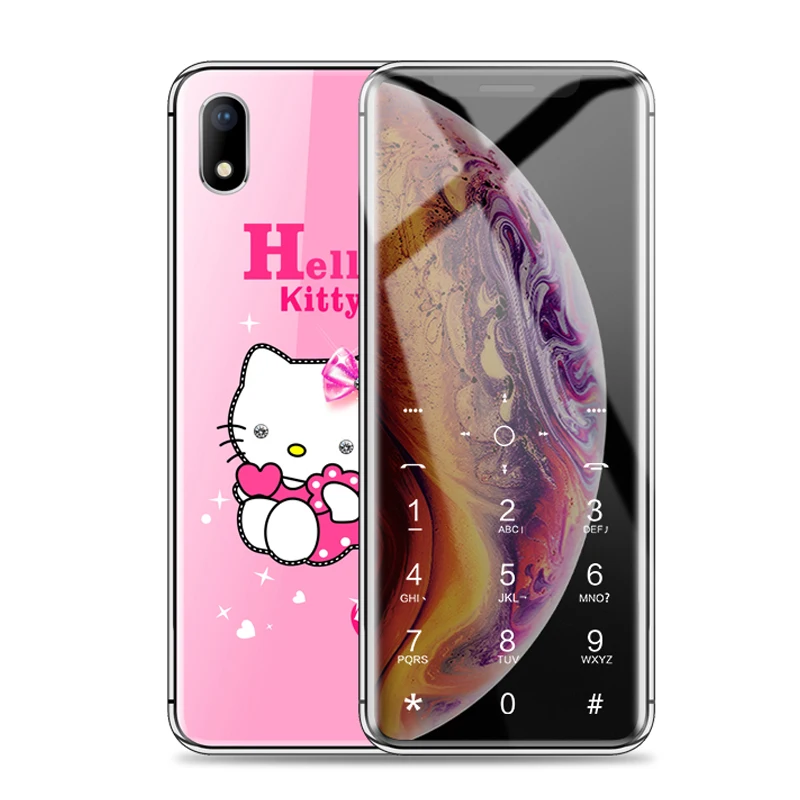 Мобильный телефон Hello Kitty с мультяшным рисунком 2 4 дюйма Роскошный милый для