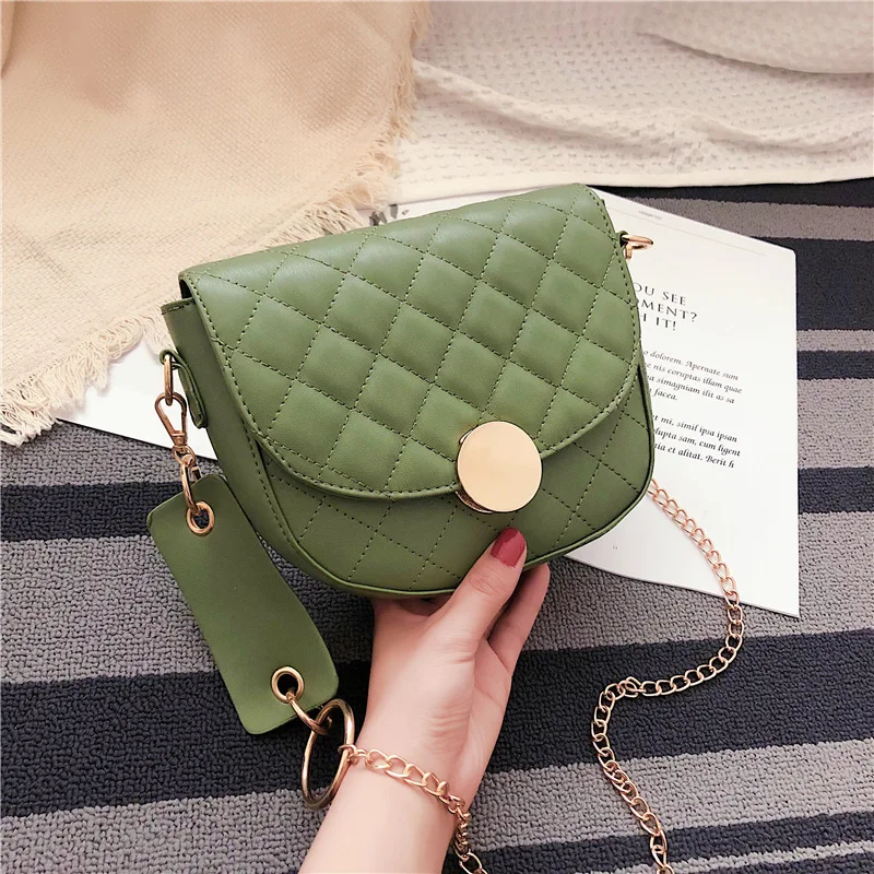 

Hot Selling WOMEN'S Bag Bag 2019 Summer New Style Spiraea round Buckle Square Sling Bag Korean-style Fashion Shoulder Oblique Ba