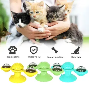 

Windmill Cat Toy Interactive Turntable Massage Brush for Pet Kitty Scratching Tickle Pet Supplies