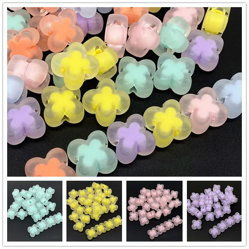 Various Shapes Candy Colored mixed color Frosted Matte Acrylic Beads For  Jewelry Making Bracelet Necklace Diy Accessories