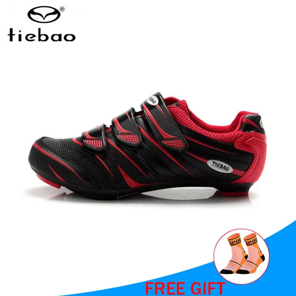TIEBAO, обувь для шоссейного велоспорта, sapatilha ciclismo, Мужская обувь для шоссейного велосипеда, обувь для велоспорта, bicicleta carretera, женская спортивная обувь для верховой езды - Цвет: black red