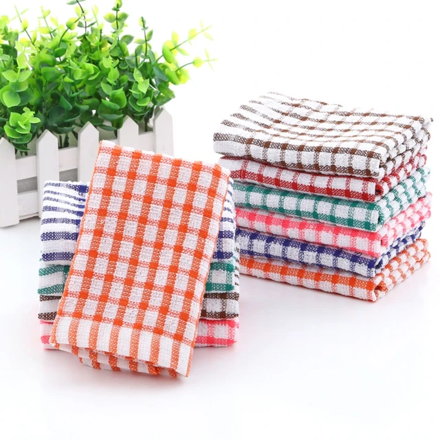 6PCS Cotone Da Cucina Asciugamani Da Tè Assorbente Senza Pelucchi Catering Ristorante Panno Asciugamani Per Piatti Panno Per La Pulizia Asciugamano Per La Pulizia Della Cucina 3
