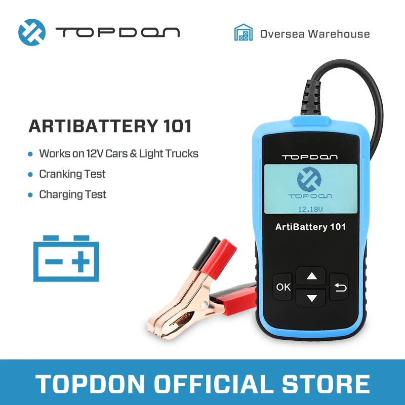 TOPDON тест на автомобильную батарею 12 В умный автоматический цифровой