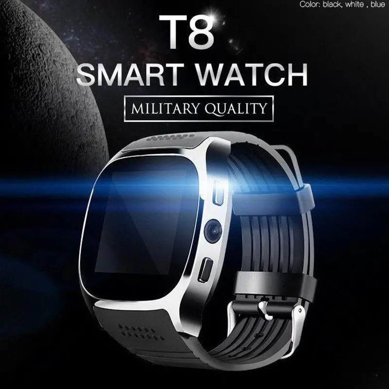 Kuulee здоровье Смарт часы камера Bluetooth T8 шагомер GSM SIM Спорт Фитнес водонепроницаемые наручные часы для IPhone samsung huawei