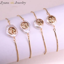 10 шт, модные женские жемчужные цветочные браслеты ювелирные изделия золото cz браслет с цирконом регулируемые ювелирные изделия