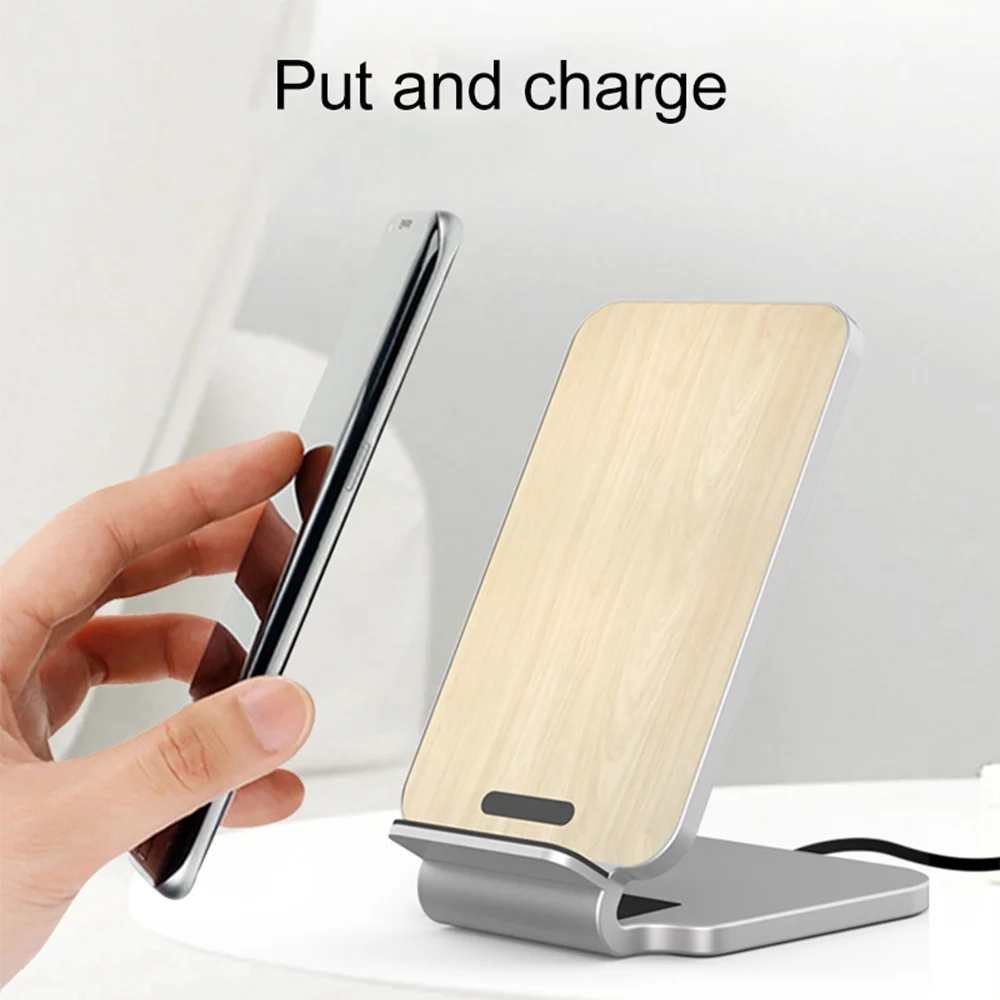 

KISSCASE 10W Wooden Qi Wireless Charger For iPhone X XS Max XR 8 Plus Fast Charging For Xiaomi Mi 9 Wireless Charging Dock Stand
