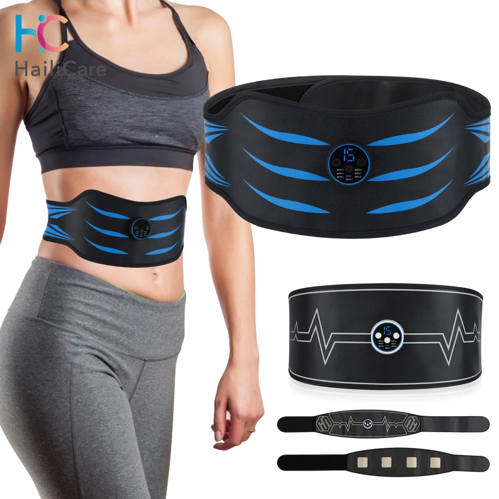 Ems Electric Abdominal Massage Body Slimming Belt Waist Band Smart