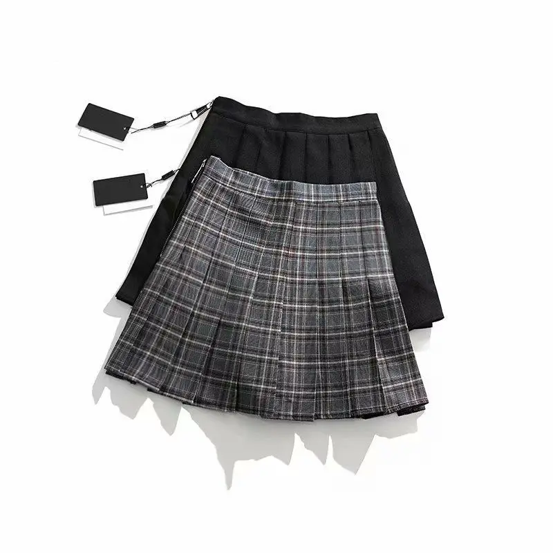 

2019 Summer Fashion High-waisted Pattern Pleated Skirt Short Skirt A- line Skirt Zipper Skirt Short Skirt WOMEN'S Dress