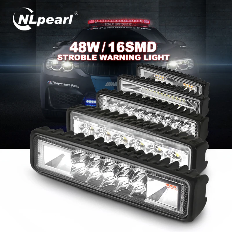 

NlpearL 12-24V 6" LED Fog lights for Cars Red Blue Yellow 5 Style Flashing LED Police Light for Offroad Truck Tractor 4X4 ATV