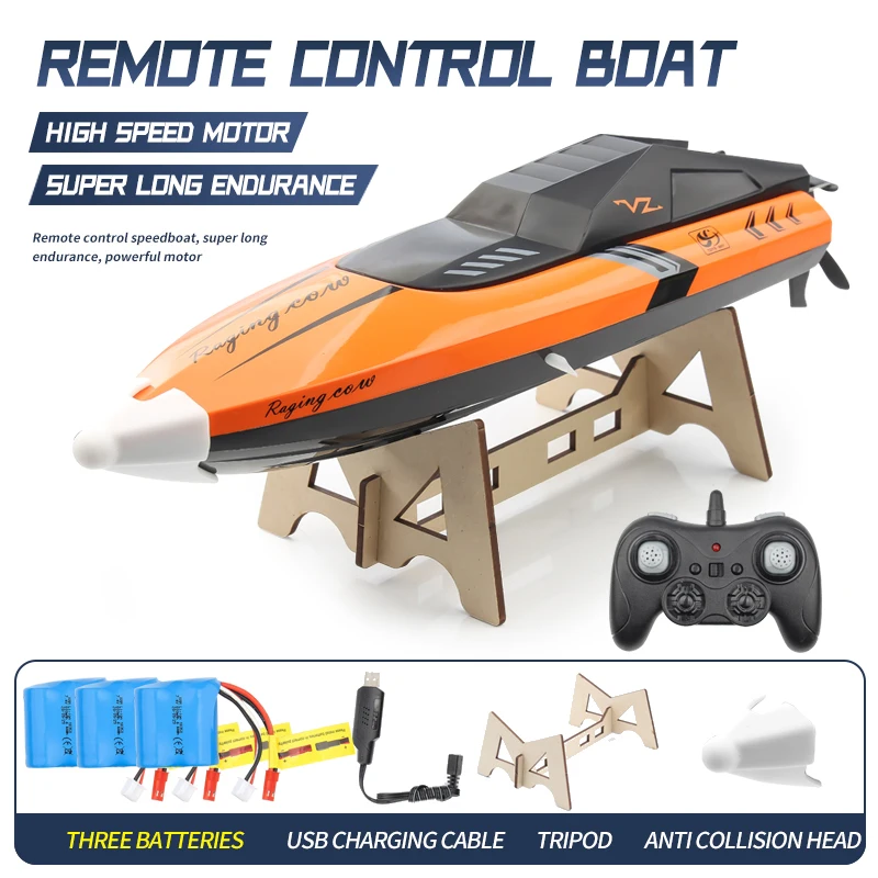 

2021 New C168 2.4G High-speed Remote Control Boat Max 25km/H Double Waterproof/Long battery life Max 200m RC distance toy gifts