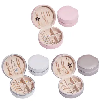 

Jewelry Travel Organizer Small Jewelry Box PU Leather Women Girls Traveling Jewelries Case and Portable Jewellery Box