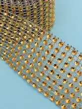  4CM*2M Diamond Mesh Wrap Ribbon Rhinestone Mesh Roll Tape Tulle Crystal Useful DIY Event Decoration 