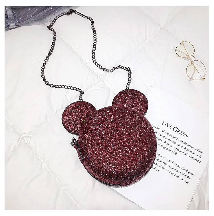 Disney Микки Маус женские модные сумочки на плечо милые Мультяшные женские маленькая круглая сумка мессенджер женская сумка для хранения