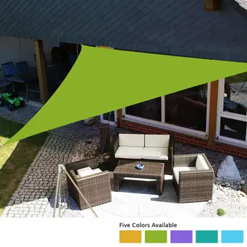 

Triangle Anti-UV Sun Shade Sail Sunshade Awning with Rope Bag Outdoor Patio Garden Pool Portable Canopy Top Cover 4x4x4m