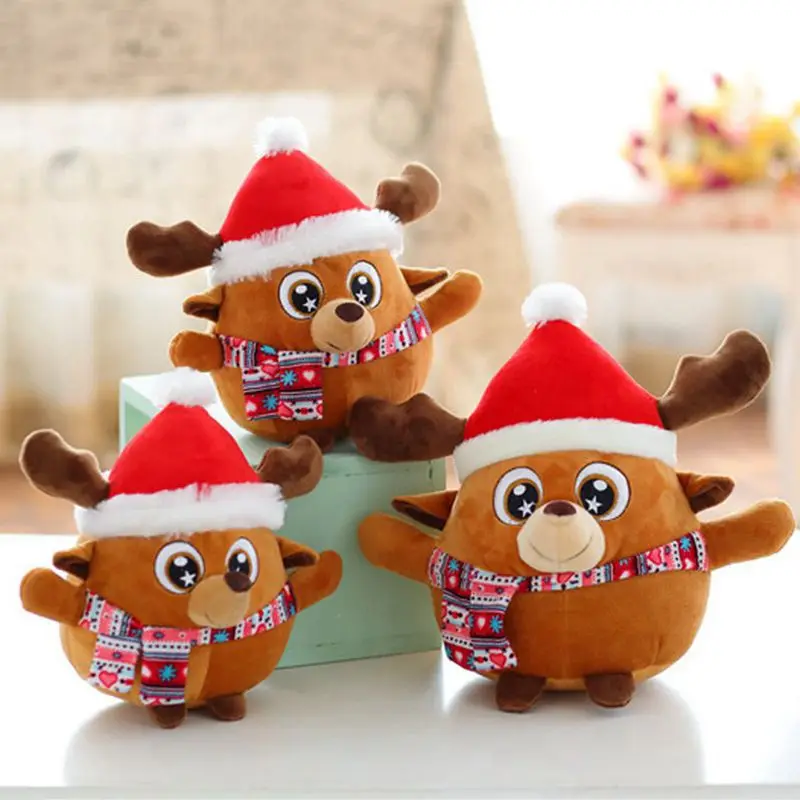 

Christmas Gift Christmas Deer Santa Claus Small Doll Plush Toy Doll-Processing Customizable Logo