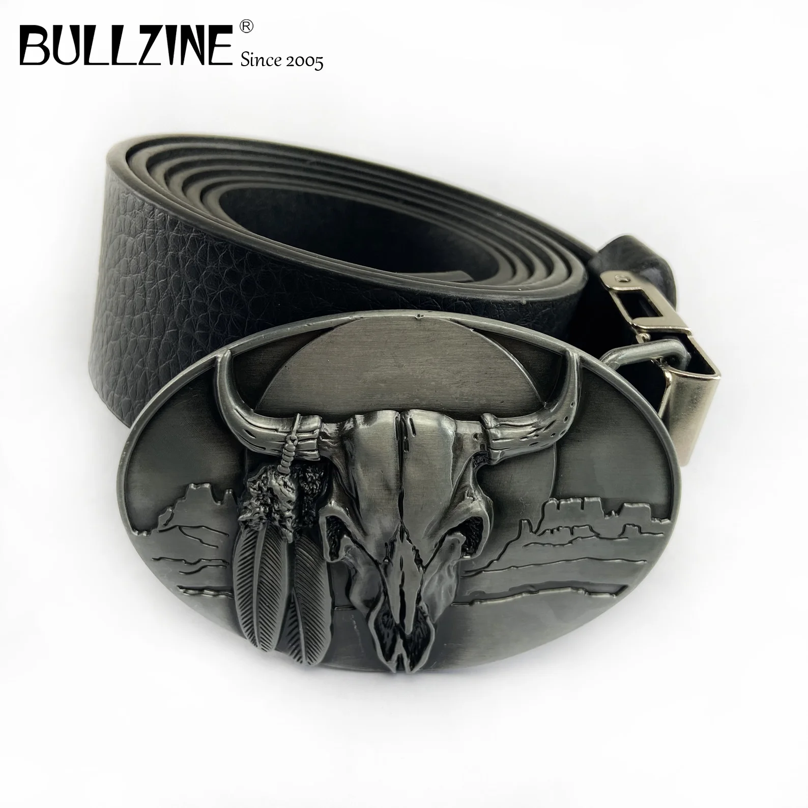 Bullzine цинковый сплав ретро в западном стиле виде Головы Быка ремень с пряжкой для
