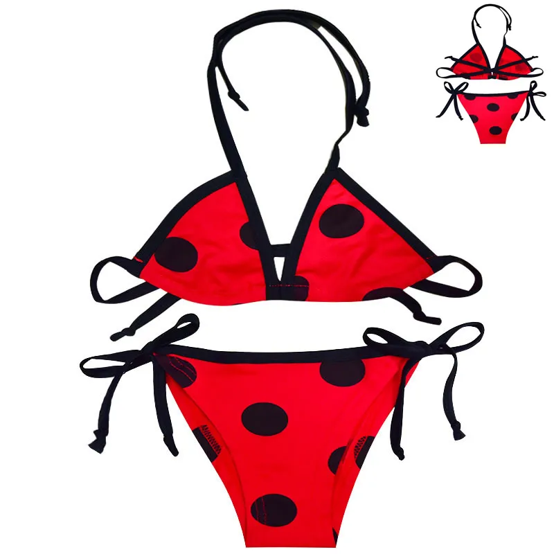

Toddler Girls Ladybug Swimsuit Kid Lady Bug Bikini Set Children's Bandage Swimwear Swim Suits Cartoon Bathing Suit for Girl Cute