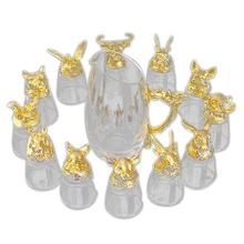 Набор домашнего хрустального стекла 12 зодиакальных белых бокалов для вина es Графин Набор для ресторана вечерние бокалы для вина китайский Ретро винный набор