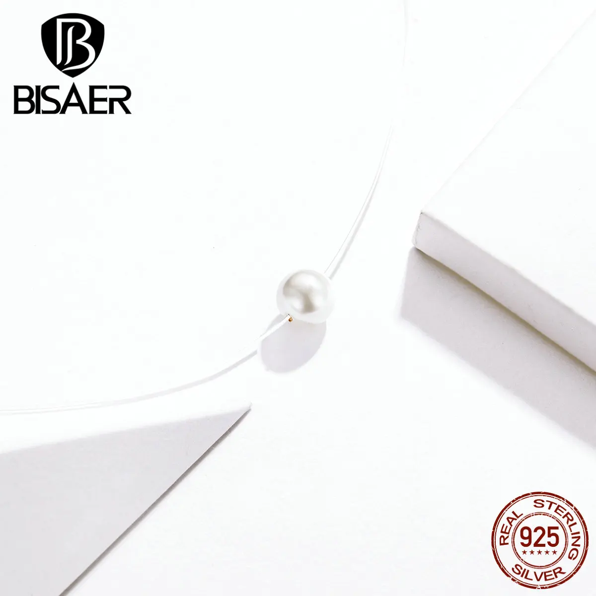 BISAER Shell Pearl Chain Pendant Necklace for Women Party Weeding Gift Fashion Jewelry Bijoux GXN372