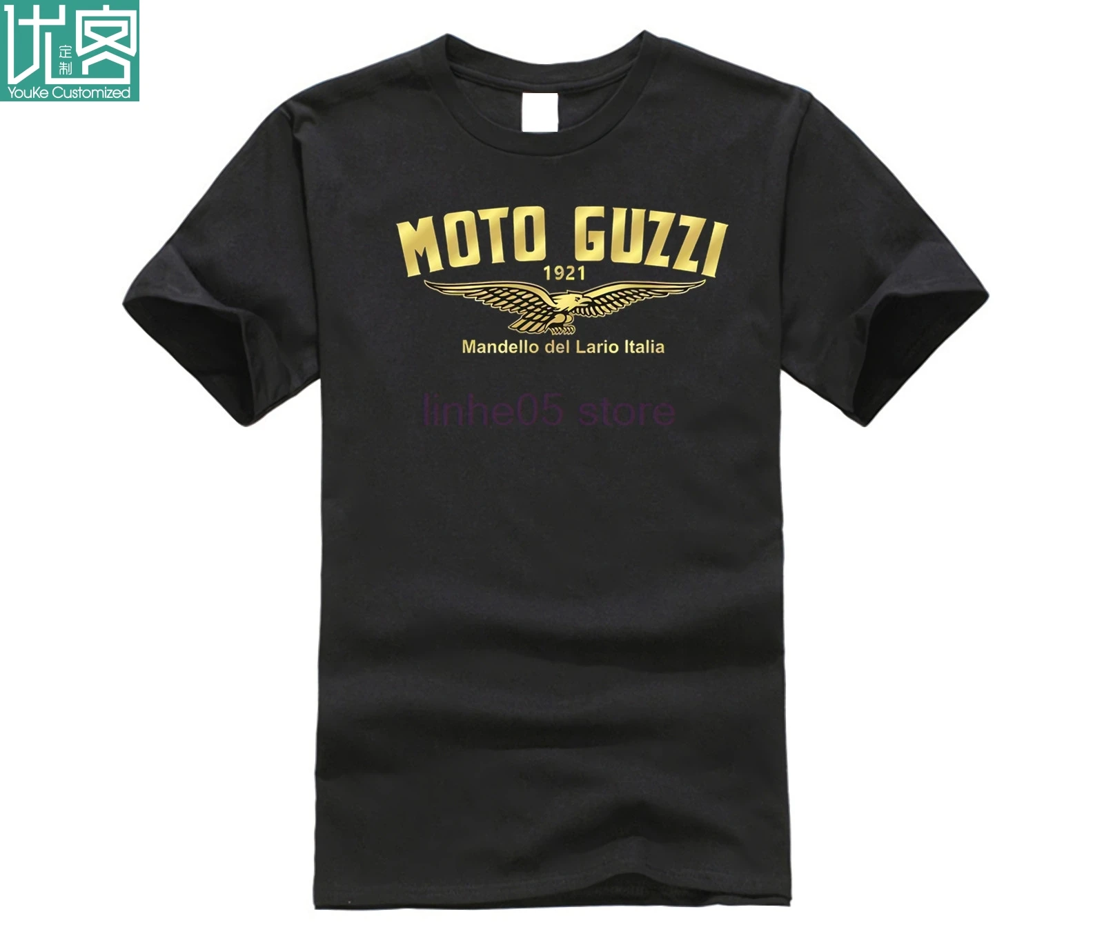 

Moto Guzzi Motorcycle Biker Retro Gold Foil Wings T-Shirt S to 5XL Plus Size