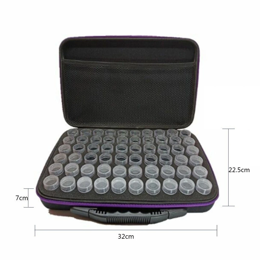 EverShine Diamond Painting Box Tool Diamond Embroidery Accessories 60Lattices Dismountable Rhinestones Cases Storage Carry Case
