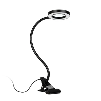 

Reading Large Lens Magnifying Glass with Clamp New Lighted Magnifier Clip-on Table Top Desk LED Lamp