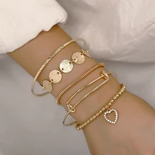 Модные богемные браслеты и браслеты, винтажный Кристальный браслет с шармом, набор для женщин, женские браслеты, ювелирные изделия в стиле бохо