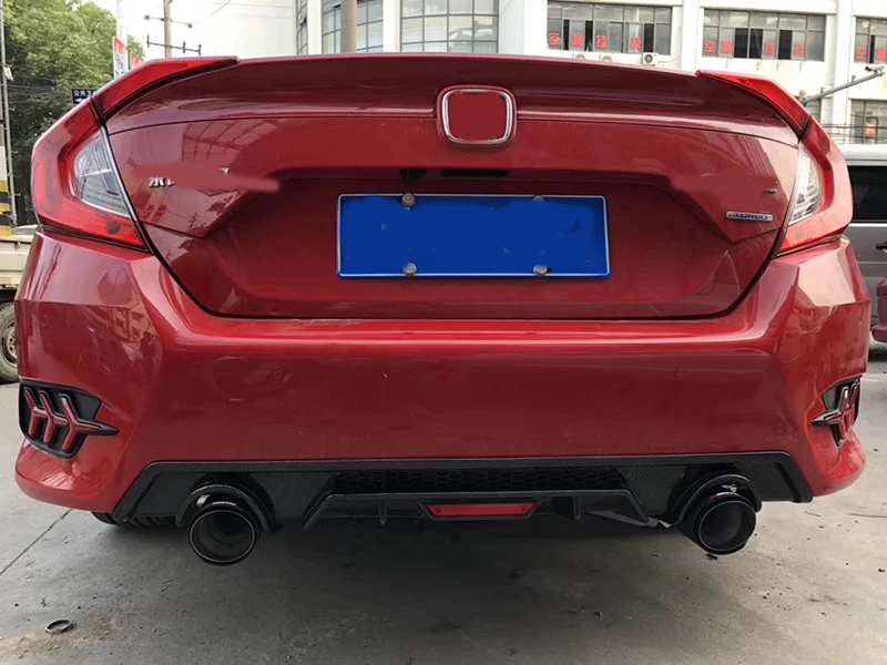 Для Honda Civic 2016 2017 2018 задний спойлер бампер диффузор Высокое качество матовый