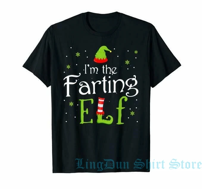 Im The Farting Elf Funny Group Matching Family Xmas Gift T-Shirt men women t shirt 100% cotton tops tees | Мужская одежда