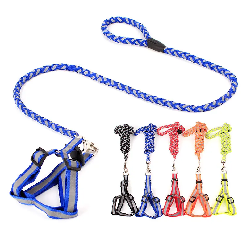 Reflective pet Dog Harness & Leash Set Adjustable Pet Vest Lead ropes