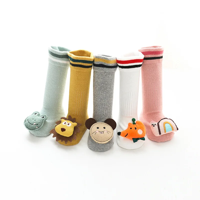 

Autumn and Winter New Style Baby Stockings Combed Cotton Stereo CartoonÂ doll Baby Socks Parallel Bars Children Anti-slip Dispens