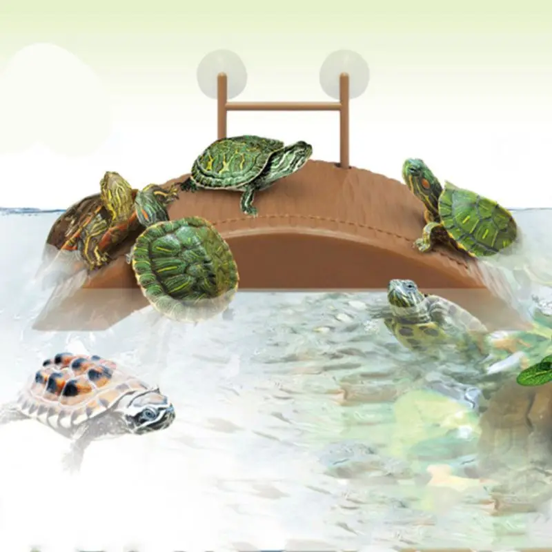 Черепаха платформа рептилия автоматическая регулируемая высота остров обратно греться инструмент играть игрушки украшения Пластиковый мост для рептилий чехол