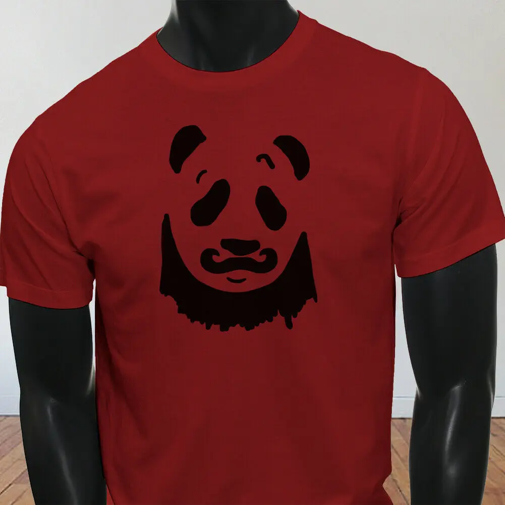 Wildlife Zoo Animal Forest Natural Saving Panda Stencil Mens Red T-ShirtNEW ARRIVAL tees causal summer t shirt cheap wholesale | Мужская