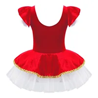 Costumes de cosplay LYus Ringmaster pour filles, robe à manches bouffantes, robes tutu en maille, vêtements de danse pour enfants, performance sur scène, patineuse à glace de ballet 2