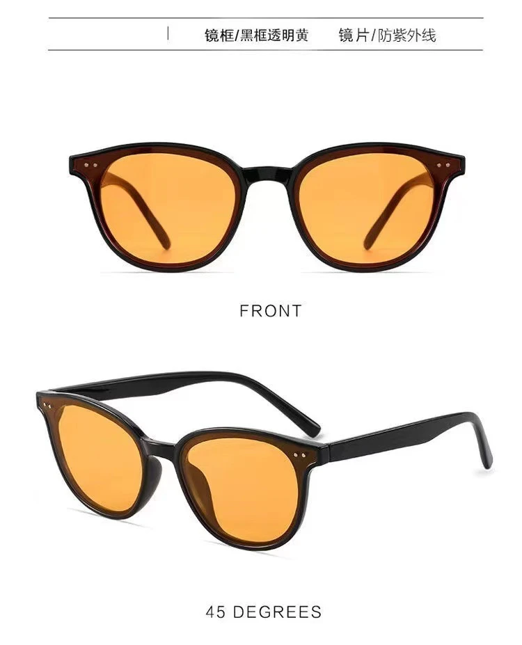 Designer Sunglasses Unisex Classic Retro Square Yellow Lenses_voghion.com
